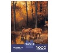 Puzzle De 1000 Pièces pour Adolescents Deer in Autumn Forest Puzzle Anti-Stress, Amusant Et Original, Cadeau Unique pour Un Anniversaire Ou Noël 38x26cm/1000pcs