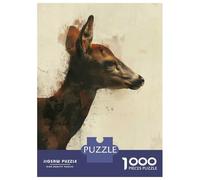 Puzzle De 1000 Pièces pour Adolescents Deer Painting Puzzle Anti-Stress, Amusant Et Original, Cadeau Unique pour Un Anniversaire Ou Noël 38x26cm/1000pcs