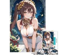 Puzzle de 1000 pièces pour Adolescents Déesse d'anime en Robe Blanche Activités Amusantes à la Maison Jeu Stimulant et Pratique Convient aux Personnes de 14 Ans et Plus (38x52cm)