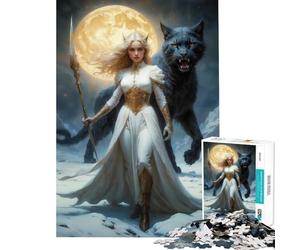 Puzzle de 1000 pièces pour Adolescents Déesse du Nord Freya Jeu addictif pour cultiver la Patience Casse-tête Décoration Parfaite Cadeau Amusant (Dimensions 38x26cm)