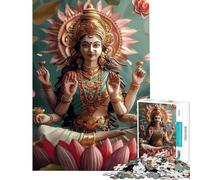 Puzzle de 1000 pièces pour Adolescents Déesse hindoue Lakshmi Jeu Familial Décoration Murale Niveau Difficile et Stimulant (38x26cm)