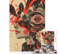 Puzzle de 1000 pièces pour Adolescents des Fleurs dans ma tête Jeu Anti-Stress Niveau de difficulté Difficile (38x52cm)