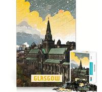 Puzzle de 1000 pièces pour Adolescents,Design Glasgow Fine Cut,Jeu de réflexion,Cadeau,détente et Divertissement pour Un Anniversaire (50x75cm)