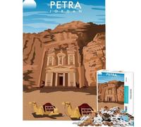 Puzzle de 1000 pièces pour Adolescents Design Petra Jordan Affiche défi intellectuel Jouet addictif Jeu éducatif Difficile Excellent Cadeau (Taille 38x26cm)