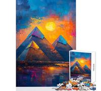 Puzzle de 1000 pièces pour Adolescents Dessert Égypte Pyramides Jeu Impossible Défi Difficile Décoration intérieure Jouet Stimulant à compléter (38x26cm)