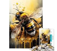 Puzzle de 1000 pièces pour Adolescents Dessin Aquarelle d'abeille Difficile et Stimulant Décoration Parfaite Jeux éducatifs pour Les 14 Ans et Plus (38x26cm)