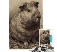 Puzzle de 1000 pièces pour Adolescents Dessin au Crayon de Cochon d'Inde Activités Amusantes à la Maison améliore la mémoire Jeu Pratique adapté aux 14 Ans et Plus (50x75cm)