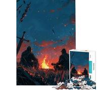 Puzzle de 1000 pièces pour Adolescents Deux Chevaliers Guerriers Jeu Stimulant et éducatif Une véritable œuvre d'art Un Cadeau et Un Jouet idéal (Dimensions 38x26cm)