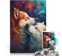 Puzzle de 1000 pièces pour Adolescents Deux Chiens Amoureux Fabriqué en Carton pour Les 14 Ans et Plus Jeux éducatifs à Faire soi-même Car C'est Un pour Toute la Famille。Taille：26x38cm