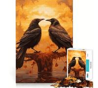 Puzzle de 1000 pièces pour Adolescents Deux Corbeaux Noirs, Jeu d'adresse et de réflexion, Divertissement, Loisirs, décoration de Noël (50x75cm)