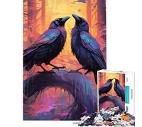 Puzzle de 1000 pièces pour Adolescents Deux Corbeaux Noirs Jouet éducatif et ludique pour Toute la Famille idée Cadeau (38x26cm)