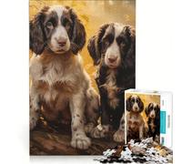 Puzzle de 1000 pièces pour Adolescents Deux épagneuls Springer Anglais dans Une forêt d'automne Jeu à Monter soi-même Interaction Parent-Enfant Cadeau d'anniversaire Original 38x26cm