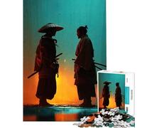 Puzzle de 1000 pièces pour Adolescents Deux Guerriers samouraïs s'affrontent Stimule Le Cerveau l'analyse et la logique Jeu éducatif pour Les 14 Ans et Plus (50x75cm)