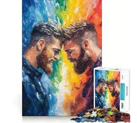 Puzzle de 1000 pièces pour Adolescents Deux Hommes se touchent Le Front Un Jeu Amusant et Stimulant pour développer Son Esprit et Ses compétences idéal pour Les Loisirs et Les fêtes de Fin d'année