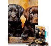 Puzzle de 1000 pièces pour Adolescents Deux Labradors, Jeu de Concentration et de Loisirs, décoration Murale de Noël (38x52cm)