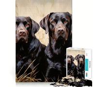 Puzzle de 1000 pièces pour Adolescents Deux Labradors, Jeu de Loisirs créatifs et cognitifs, idéal pour Passer Le Temps, décoration de Noël (38x52cm)