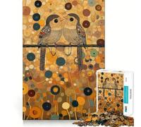 Puzzle de 1000 pièces pour Adolescents « Deux Oiseaux sur Un Fil de Klimt, Jeu de Loisirs créatifs et cognitifs, décoration de Noël pour la Maison (50x75cm)