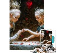 Puzzle de 1000 pièces pour Adolescents Deux Reines et des cœurs inspiré d'Alice au Pays des Merveilles Jeu de Puzzle de 1000 pièces à Faire soi-même pour Toute la Famille Jeu Amusant et Stimulant