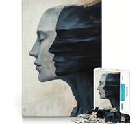 Puzzle de 1000 pièces pour Adolescents « Deux Visages, Une Toile », Art Finement découpé, Jeu d'entraînement à la Concentration, Amusant et Calme, Cadeau de Noël (38x26cm)