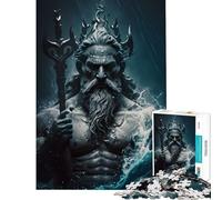 Puzzle de 1000 pièces pour Adolescents Dieu Poséidon Défi intellectuel Jouet addictif Jeu Familial Anti-Stress Cadeau Amusant (Dimensions 50x75cm)