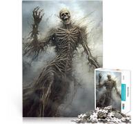 Puzzle de 1000 pièces pour Adolescents Dieu Squelette Fait de Bois pour Les 14 Ans et Plus Jeu Pratique Jeu de Noël Cadeaux pour Femmes。Taille:50x75cm/19.68x29.52pouce
