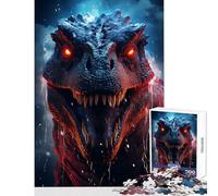 Puzzle de 1000 pièces pour Adolescents Dinosaure T-Rex épique Décoration pour la Maison Jouet Cadeau d'anniversaire Jeu éducatif et Amusant Dimensions 38x52cm