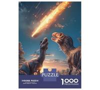 Puzzle De 1000 Pièces pour Adolescents Dinosaurs Looking Up at A Meteor Puzzles pour Adolescents - Jeu Manuel - Une Œuvre d'art - Cadeaux Uniques pour Un Anniversaire Ou Noël 38x26cm/1000pcs