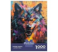 Puzzle De 1000 Pièces pour Adolescents Dire Wolf Graffiti Art Puzzles pour Adolescents - Jeu Manuel - Une Œuvre d'art - Cadeaux Uniques pour Un Anniversaire Ou Noël 52x38cm/1000pcs