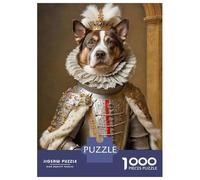 Puzzle De 1000 Pièces pour Adolescents Dog in Royal Armor Puzzles pour Adultes Jeu Manuel Découpe De Précision pour Les Jeux 70x50cm/1000pcs