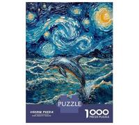 Puzzle De 1000 Pièces Pour Adolescents Dolphin in Starry Night Style Painting Puzzles Pour Adolescents, Jouets À Monter Soi-même, Découpe De Précision, Cadeaux De Noël Et D'anniversaire 70x50cm/1000pc