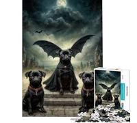 Puzzle de 1000 pièces pour Adolescents Dracula Pug Jouet addictif pour cultiver la Patience Jeu de réflexion Décoration Parfaite Cadeau Amusant (Dimensions 38x26cm)