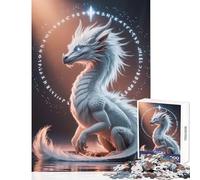 Puzzle de 1000 pièces pour Adolescents Dragon Blanc avec Runes Décoration intérieure Jouet pour se détendre et relever Un défi éducatif Dimensions 50x75cm
