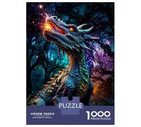 Puzzle De 1000 Pièces pour Adolescents Dragon Breathing Fire in A Magical Forest Puzzle pour Adolescents Analyse Et Logique Difficile Et Stimulant, Idéal comme Cadeau 70x50cm/1000pcs