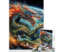 Puzzle de 1000 pièces pour Adolescents Dragon de la Terre Élémentaire Jeu Impossible pour Toute la Famille Décoration Murale Cadeau Unique pour Un Anniversaire ou Noël (50x75cm)