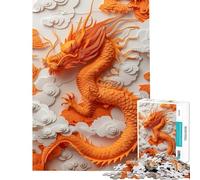 Puzzle de 1000 pièces pour Adolescents Dragon de Papier Chinois pour Anniversaire Noël Une œuvre d'art Jeu Familial adapté aux 14 Ans et Plus (38x52cm)