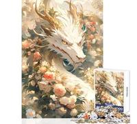 Puzzle de 1000 pièces pour Adolescents Dragon Japonais Art Anime Jouet Anti-Stress Cadeau d'anniversaire Jeu éducatif Réduit Le Stress Dimensions 38x52cm