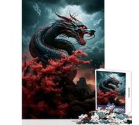 Puzzle de 1000 pièces pour Adolescents Dragon Japonais Décoration Murale Idée Cadeau Jeu de réflexion Renforce l'amour Entre Couples Dimensions 38x52cm