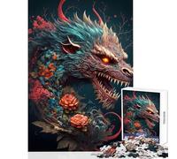 Puzzle de 1000 pièces pour Adolescents Dragon Japonais Jeu de Construction Cadeau éducatif idéal pour Parents et Enfants Dimensions 38x26cm