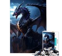 Puzzle de 1000 pièces pour Adolescents Dragon Noir Ancestral Jeu éducatif Découpe de précision Cadeau Artistique (Dimensions 38x52cm)