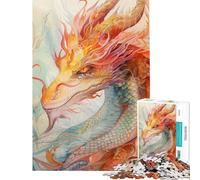 Puzzle de 1000 pièces pour Adolescents Dragon Rouge légendaire Puzzle pour Adultes Jeu Manuel Décoration Murale Cadeaux Uniques pour Anniversaires et Noël (Dimensions 38x26cm)