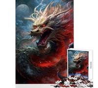 Puzzle de 1000 pièces pour Adolescents Dragon Seigneur de Guerre Japonais Décoration intérieure Jouet Cadeau Amusant Jeu Pratique pour Partager Un Moment Complice Parent-Enfant Dimensions 38x52cm