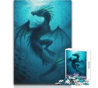 Puzzle de 1000 pièces pour Adolescents:Dragon sous-Marin en ruines Jeu éducatif Familial Décoration Murale idéale Dimensions:38x26cm.