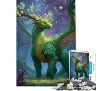 Puzzle de 1000 pièces pour Adolescents Dragon Vert feuillu dans Une forêt enchantée - Stimule Le Cerveau l’Analyse et la logique - Jeu Amusant pour Les 14 Ans et Plus (38x26cm)
