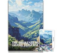 Puzzle de 1000 pièces pour Adolescents - Drakensberg, Grande Traversée, Afrique du Sud - Affiche au Design Magnifique - Jeu Stimulant - Cadeau d'anniversaire - Dimensions 50x75cm