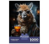 Puzzle De 1000 Pièces pour Adolescents Drunk Llama Puzzle pour Adultes Jeu Manuel pour Améliorer La Mémoire Cadeau d'anniversaire, Cadeaux, 38x26cm/1000pcs