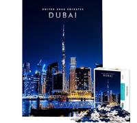 Puzzle de 1000 pièces pour Adolescents Dubaï la Nuit Jeu éducatif Modèle à Assembler pour Les Jeux (Dimensions 38x52cm)