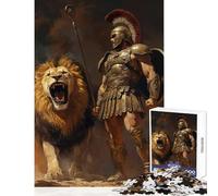Puzzle de 1000 pièces pour Adolescents Duo Lion et Guerrier Jeu Amusant Anti-Stress Jouet éducatif renforce Les Liens Amoureux (38x52cm)