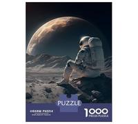 Puzzle De 1000 Pièces pour Adolescents Earth View with Astronaut Puzzle pour Adultes - Jouet Anti-Stress - Améliore La Mémoire - Défi Éducatif 52x38cm/1000pcs