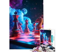 Puzzle de 1000 pièces pour Adolescents échiquier Cosmique Jeu Familial Stimulant l'intelligence et Le Cerveau Jouet addictif Cadeau Artistique activités familiales (Dimensions 38x52cm)