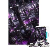 Puzzle de 1000 pièces pour Adolescents échiquier Violet Jouet éducatif Jeu Familial décoration Murale Cadeau pour Femmes et Hommes (Taille 38x26cm)